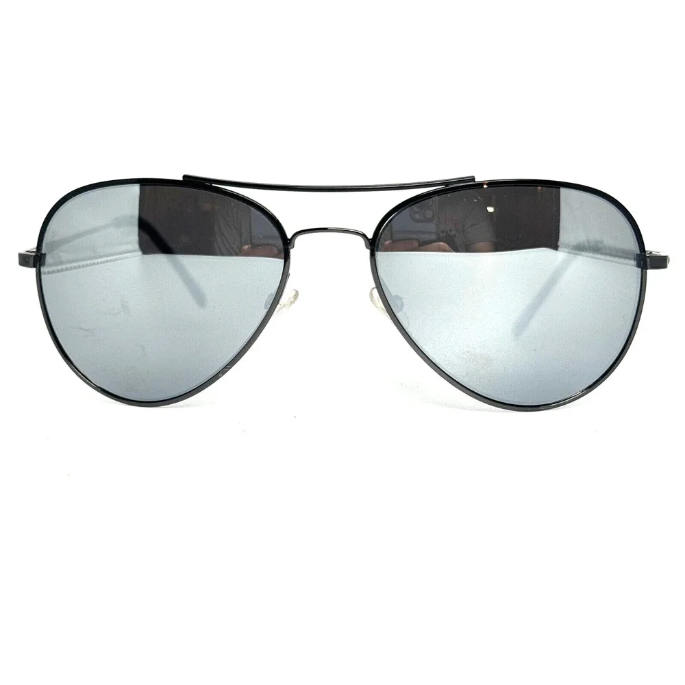 Bcbg Maxazria Silver Frame Black Lens Aviator B847 Black‎ Sunglasses H13520